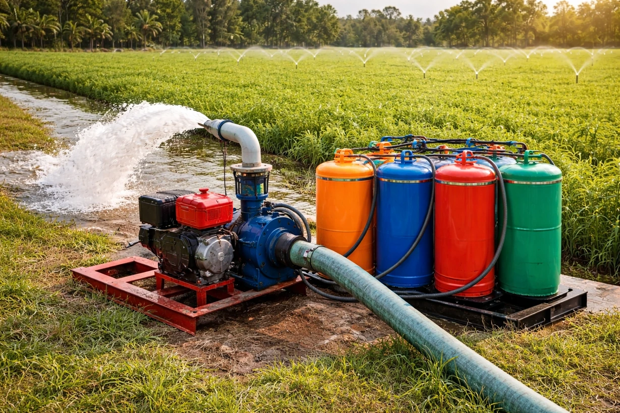 Agricultural pumps powered by Poly-Fuel